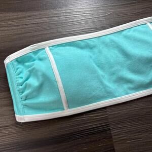 Kona Sol Terry Cloth Bandeau Bikini Swim Top Plus Size X 14W/16W Green Turquoise